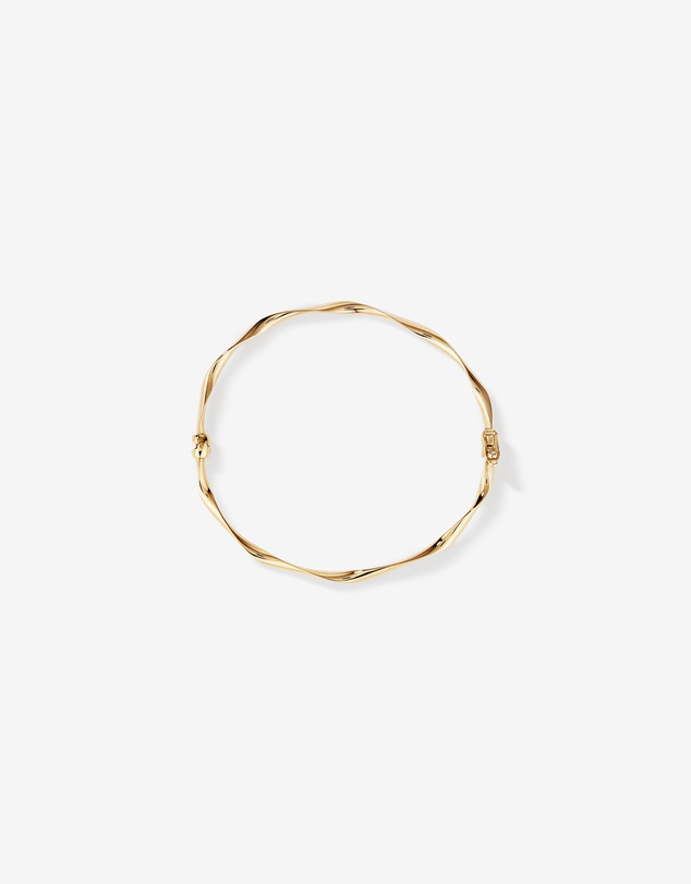 Michael Hill - 60mm Hollow Twist Bangle In 10kt Yellow Gold