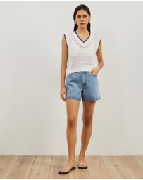 Atmos&Here - Benny Contrast Knit Vest Top