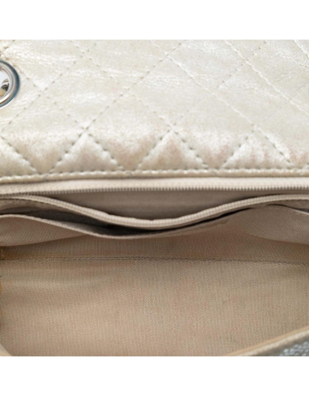 Pre-Loved by Azura Reborn - Pre-Loved Mini Rectangular Iridescent Calfskin Strass Embellished Single Flap