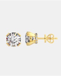 Georgini - Georgini Elegant Essentials 6.5mm Round Hidden Halo Stud Gold