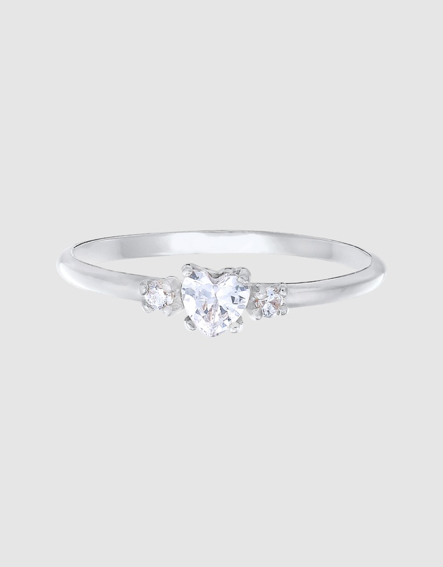 Elli Jewelry - Ring Zirconia Heart 925 Sterling Silver