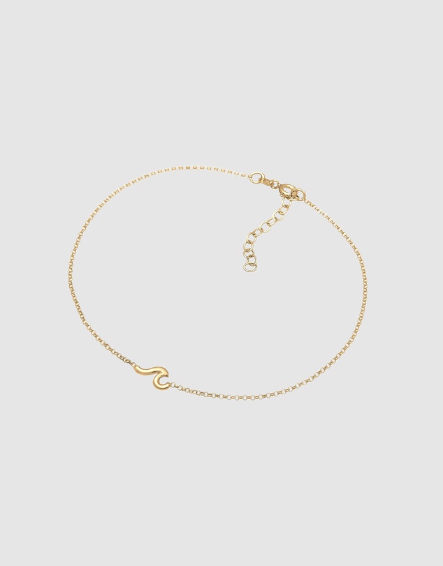 Elli Jewelry - Wave Charm Anklet in Gold-Plated 925 Silver