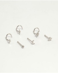 Lovisa - Surgical Steel Celestial Nose Stud 6-Pack