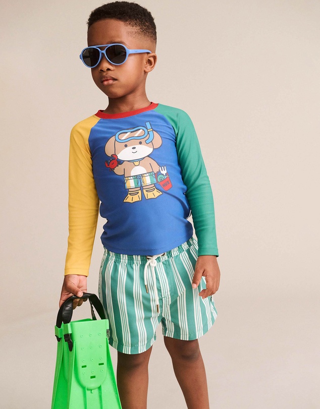 Huxbaby - Beach Puppy Colour Block Rashie - Kids