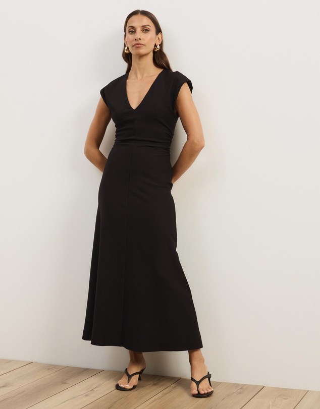 Atmos&Here - Freya V-Neck Ponte Midi Dress