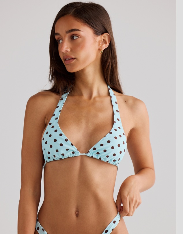 Vacay Swimwear - Capri Top Blue Polka
