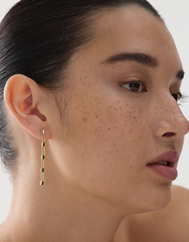 Najo - Summer Veil Yellow Gold Stud Earring