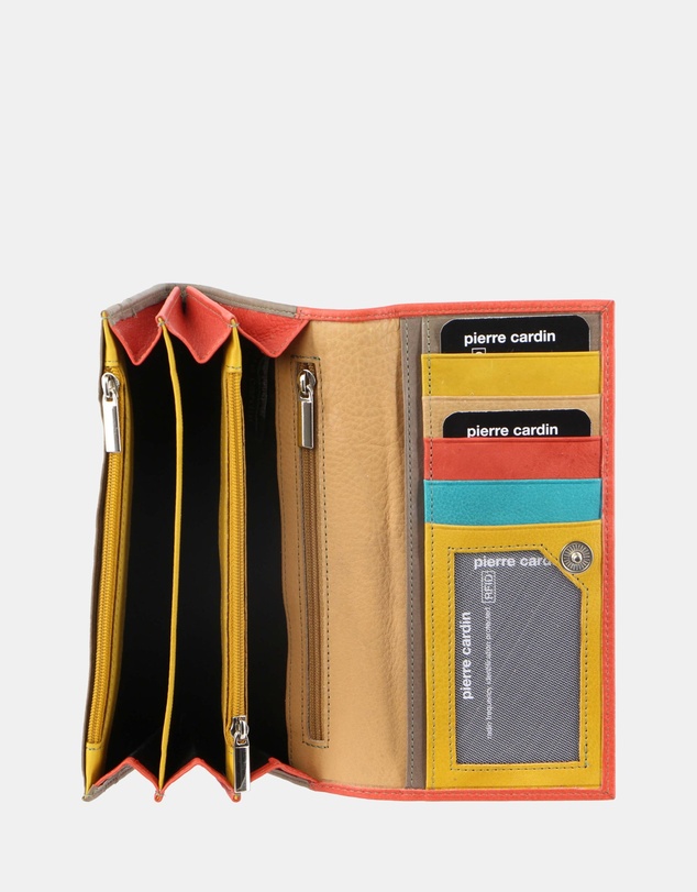Pierre Cardin - Pierre Cardin Multi Colour Leather Ladies Wallet