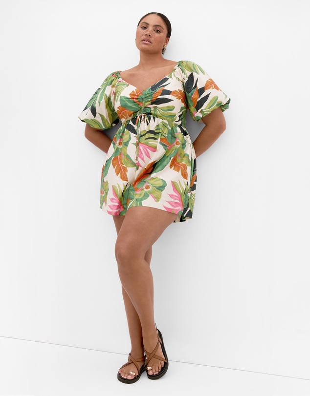 City Chic - Paradiso Print Playsuit