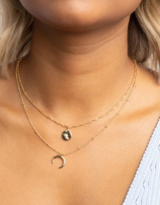Lovisa - Gold Plated Brass Celestial Layered Necklace