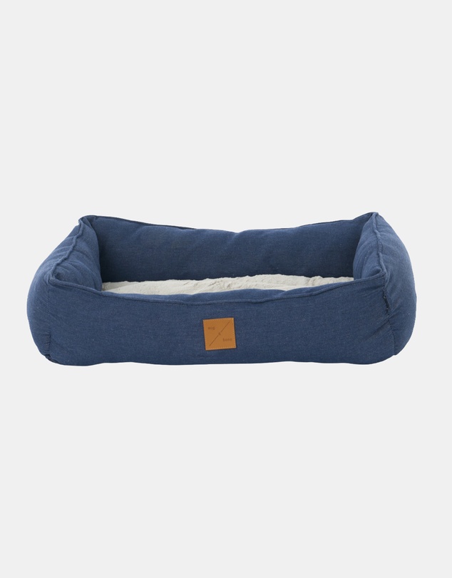 Mog & Bone - Bolster Dog Bed - Blue Denim
