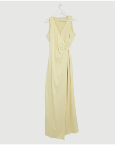 Revibe - Repaired CHANCERY Lani Sleeveless Wrap Maxi Dress - AU 12