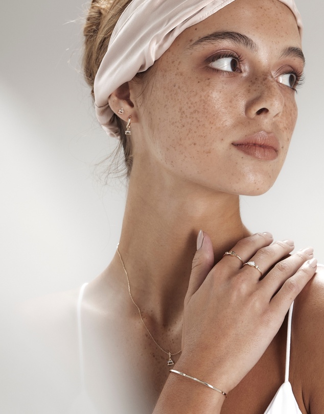 Luna Rae - Solid Gold - Air Element Diamond Hoops