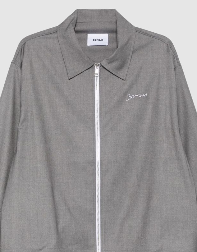 Bonsai - Oversize Fit Embroidery Logo Zip Shirt