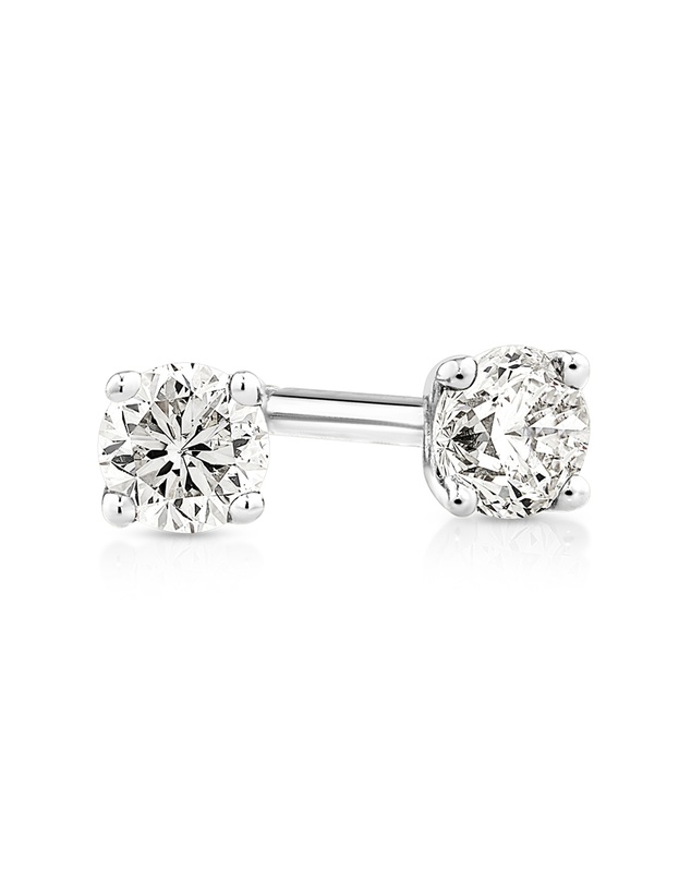 Michael Hill - 0.15 Carat TW Diamond Mini Solitaire Stud Earrings in 10kt White Gold