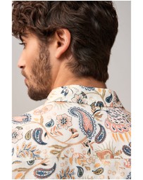 NEXT - Short Sleeve Textured Floral Printed 100% Cotton Shirt
