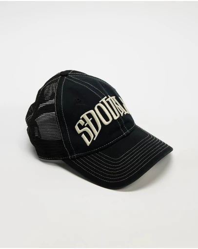 S Double - Arch Mid-Block Trucker Snapback Cap