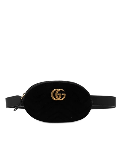 Pre-Loved by Azura Reborn - Pre-Loved GG Marmont Matelasse Velvet Belt Bag