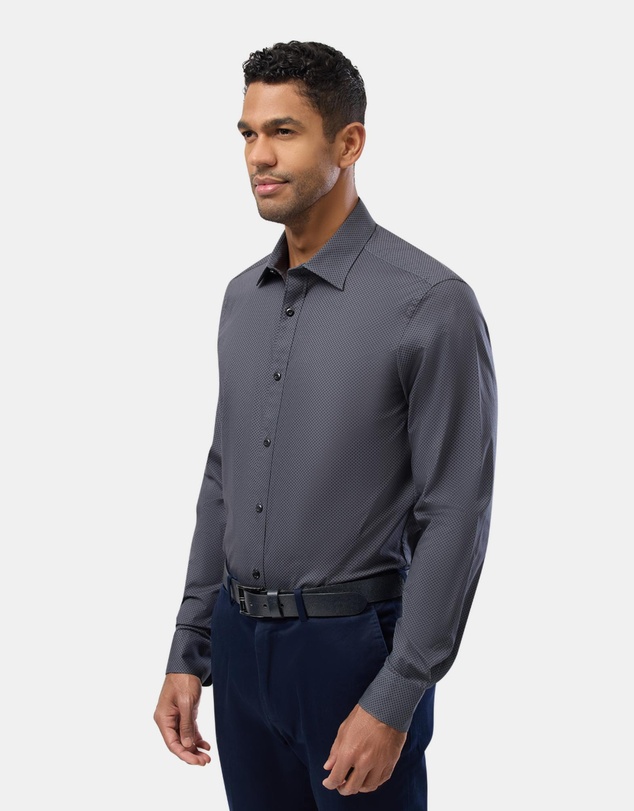 Brooksfield - Dot Print Reg Fit Stretch Business Shirt