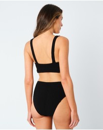 UNE PIECE - Crinkle Cut Square Neck Bralette Bikini Top
