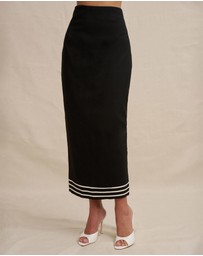 BY JOHNNY. - Sloane Stripe Ankle Skirt