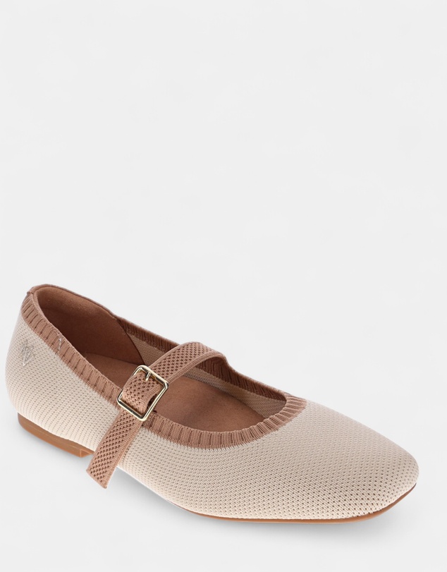 Mia Vita - Violet Mary-Jane Flats - Almond