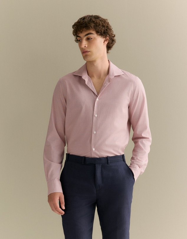Trenery - Tailored Fit Cotton Career Shirt in Rhubarb