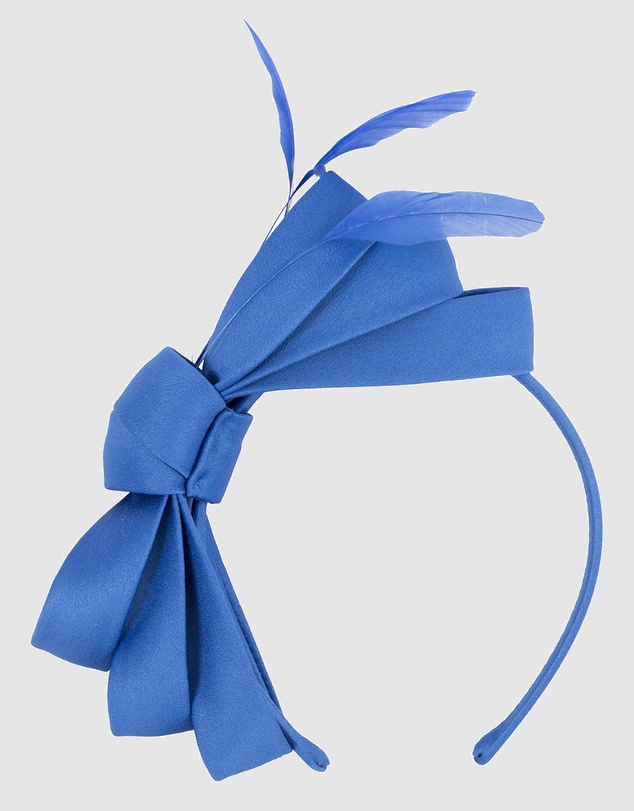 Max Alexander - Large Royal Blue Satin Bow Racing Fascinator