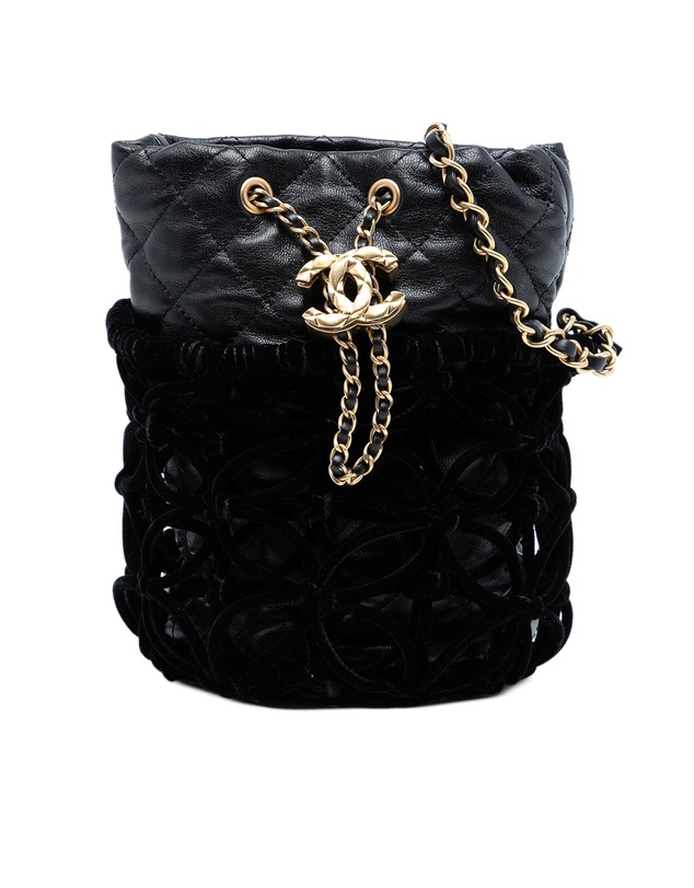 Pre-Loved by Azura Reborn - Pre-Loved Braided Velvet Goatskin Drawstring Bucket