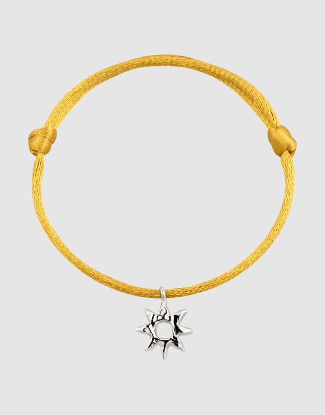 Elli Jewelry - Satin Bracelet with Silver Sunburst Charm