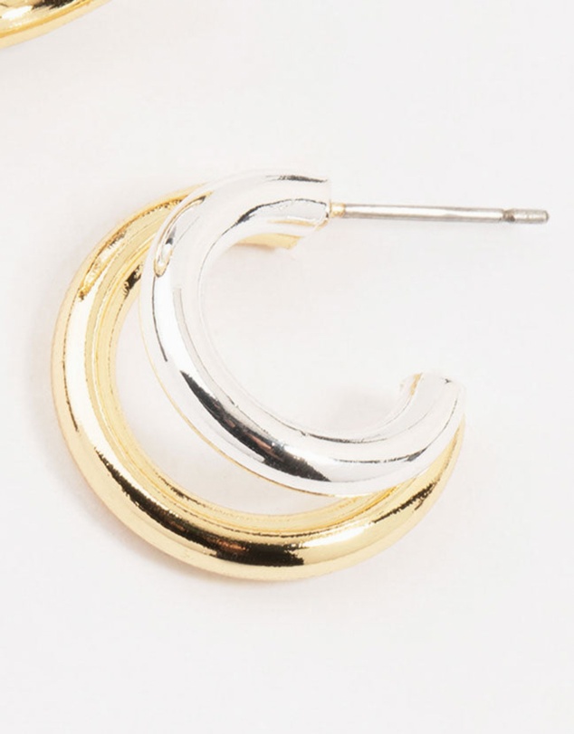 Lovisa - Mixed Metals Graduating Hoop Earrings