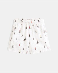 Tommy Hilfiger - Print Woven Linen Blend Shorts - Kids