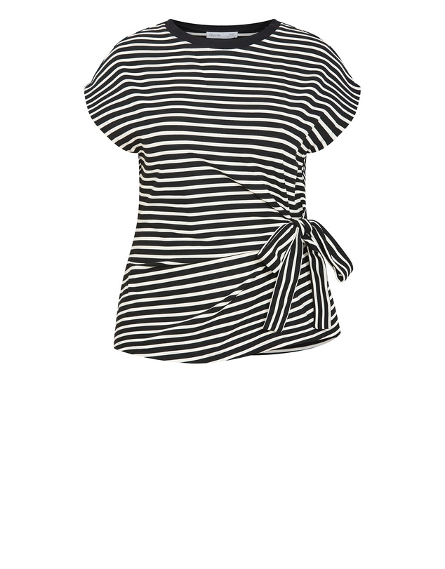 City Chic - Deanna Stripe Knit Side Tie Top