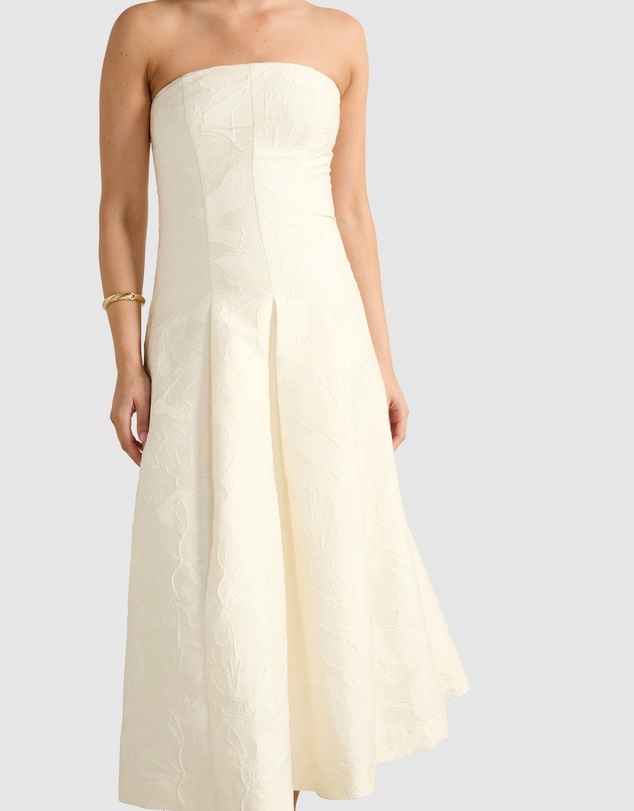 Forever New - Lottie Strapless Jacquard Midi Dress