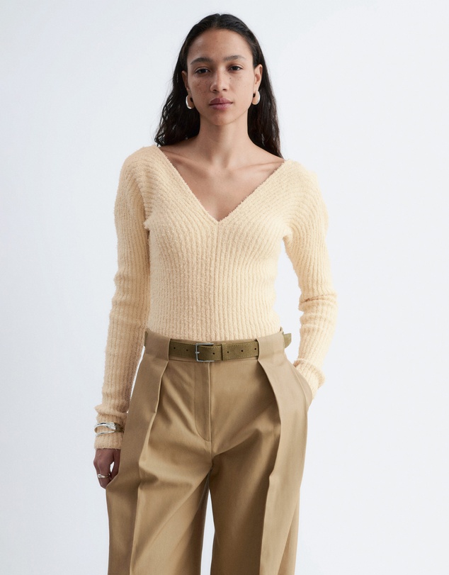 & Other Stories - Rib-Knit V-Neck Top