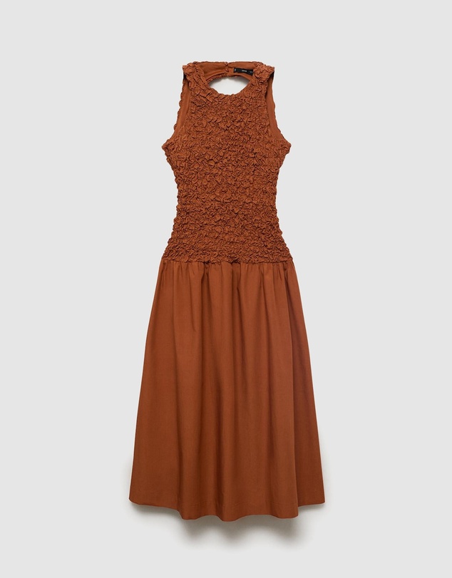 M.N.G - Rusty Open-Back Textured Dress