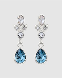 Elli Jewelry - Earrings Women Stud with Blue Crystals 925 Sterling Silver
