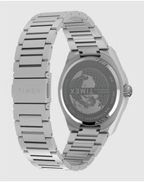 TIMEX - Q Timex Continental GMT 39mm Stainless Steel Bracelet Watch
