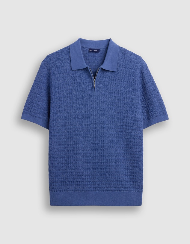 GAP - SS Textured Zip Polo
