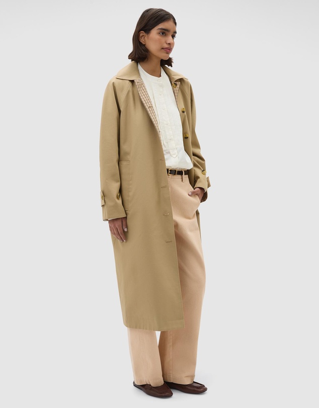 Oroton - Reversible Check Mac Coat