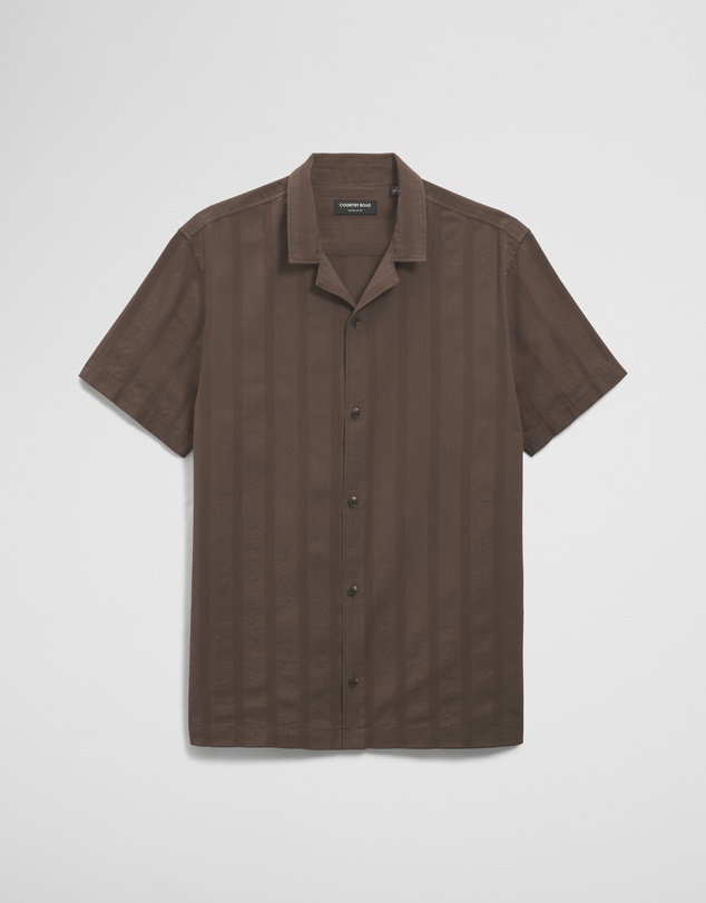 Country Road - Regular Fit Short Sleeve Textured Stripe Shirt