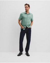 Country Road - Regular Fit Organically Grown Delave Linen Short Sleeve Shirt