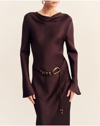 Shona Joy - Agnes Long Sleeve Maxi Dress with Belt