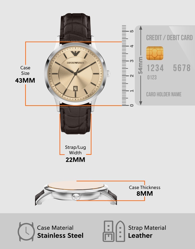 Emporio Armani - Brown Analogue Watch