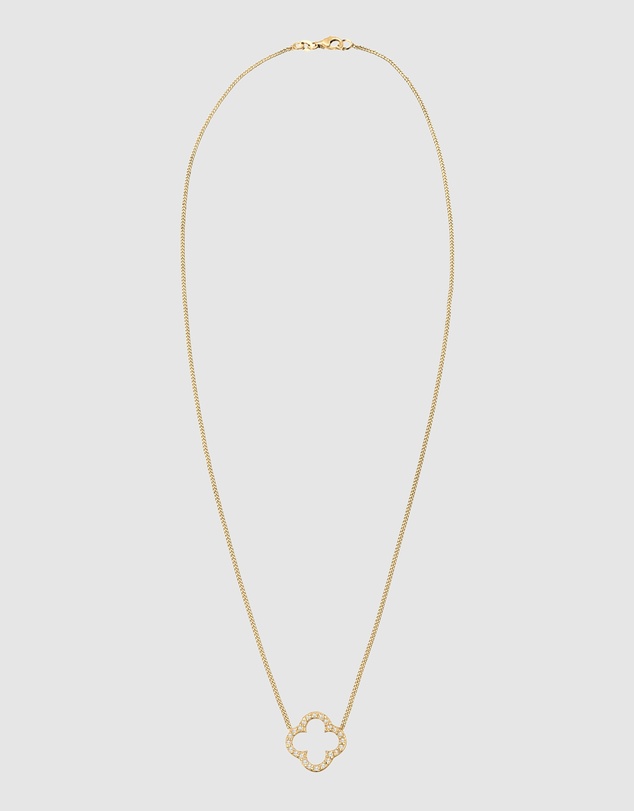 Elli Jewelry - Necklace Cloverleaf Pendant Elegant Luck with Zirconia Crystals in 925 Sterling Silver Gold Plated