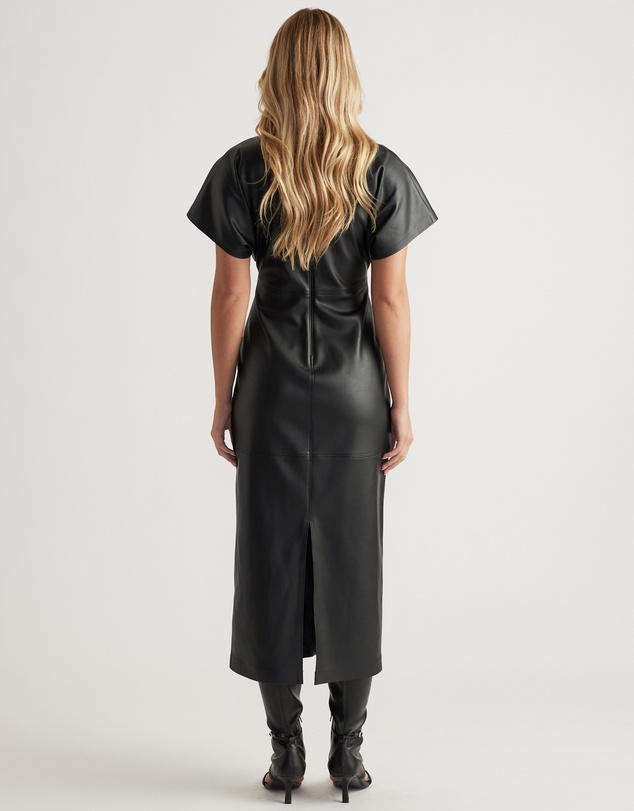 Decjuba - Paige Faux Leather Midi Dress