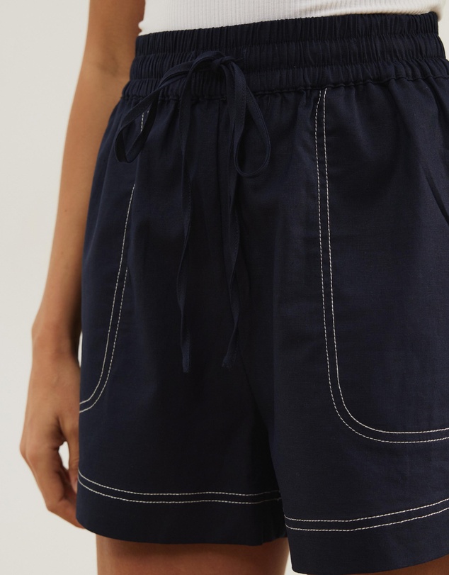 Atmos&Here - Polly Linen Blend Stitch Shorts