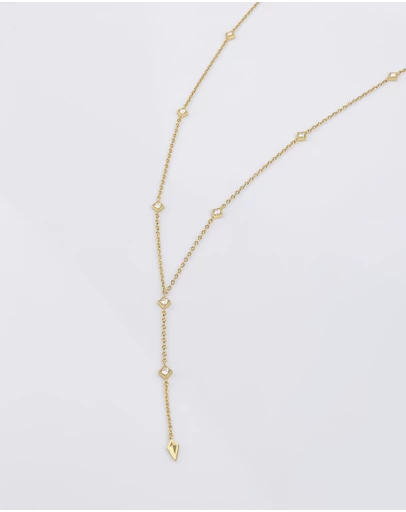 Wanderlust + Co - Arya Lariat Gold Necklace