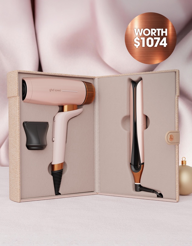 ghd - Deluxe gift set - chronos™ styler and speed hair dryer Limited Edition in Cashmere Beige
