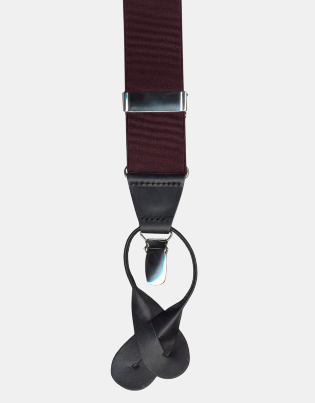 Henry Bucks - HENERY SARTORIAL x LEYVA Braces with Loops & Clips BURGUNDY